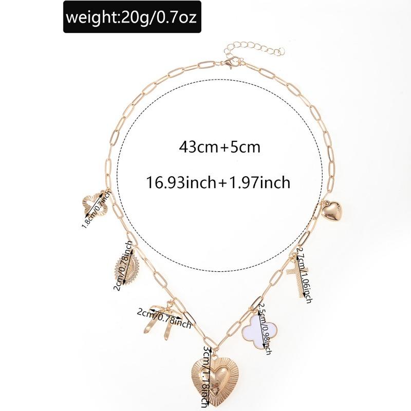 Trend Metal Cross Love Oil Drop Pendant Necklace Nklce Sweet Bow Necklace
