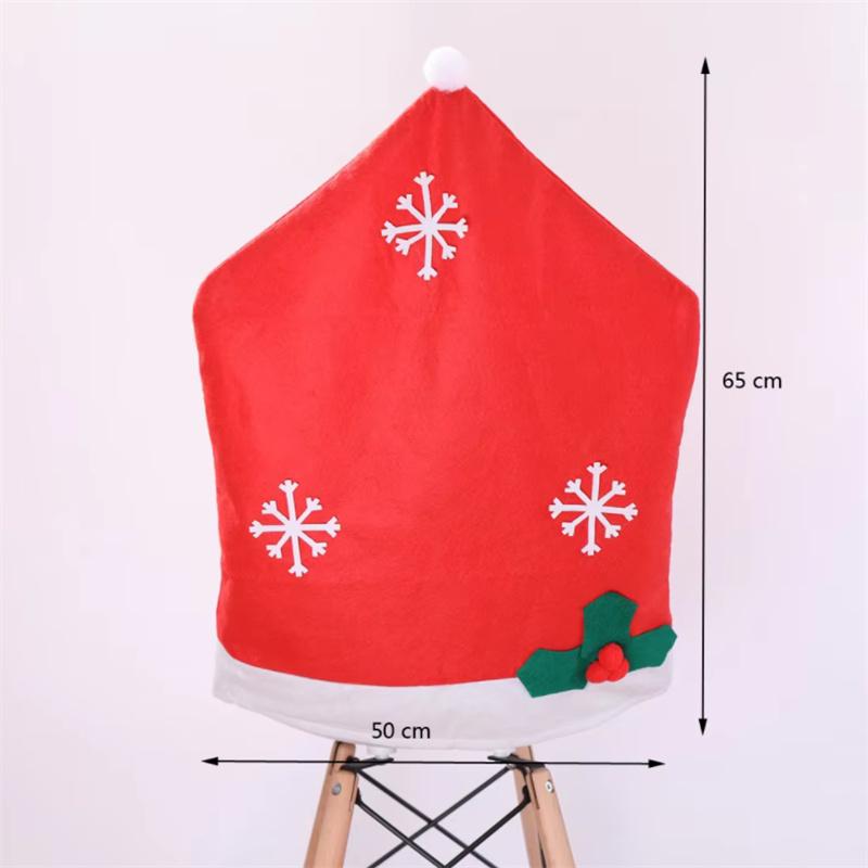 Red Christmas Decoration Dining Chair Cover Christmas Party Chair Cover Home Decor Snowflake Pattern Christmas Chair Cover About 50x65cm белый