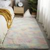Tie Dye Shaggy Area Rug Soft Fluffy Non Slip Bedroom Carpet Plush Bedside Mat for Living Room Decor