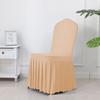 Stretchy Pleated Skirt Chair Covers Solid Color Chair Protective Case Removable Seat Cover  Hotel