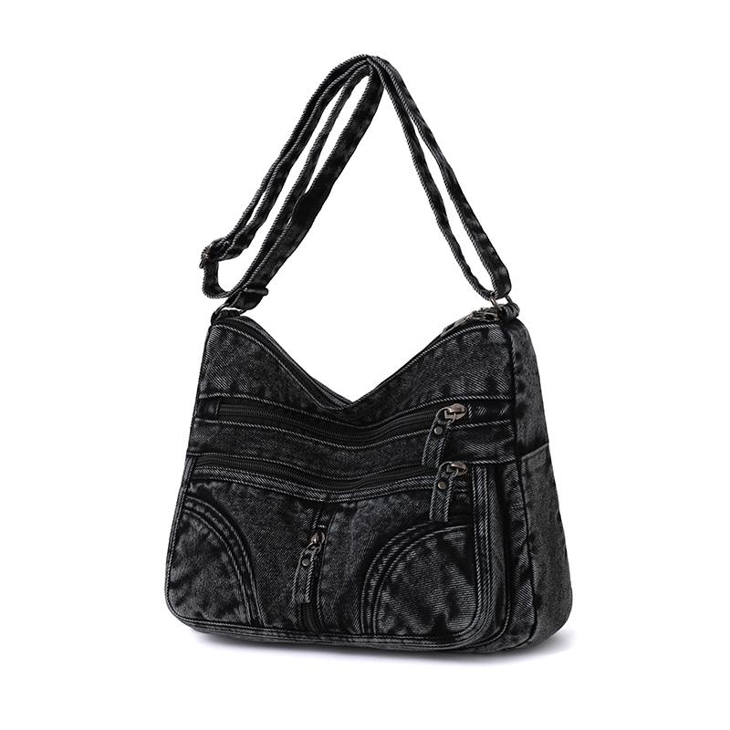 Vintage Denim Bag Multi-layer Crossbody Bag Women's Shoulder Bag