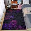 Modern Geometric Pattern Carpet with Pink and Purple LED Glow Suitable for Use As an Anti-slip for Living Room Bedroom Sofas