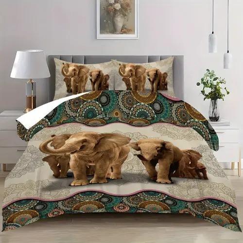 Comforter Elephant Elephant Background Theme Suitable For Children Kids And Adults Soft Warm And Breathable