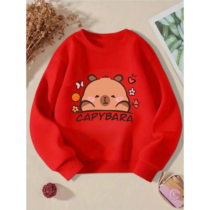 Kids Sweatshirt Long Sleeve Round Neck , Casual Spring/Autumn Winter Outfits (Machine Washable, Multi-Color Options)