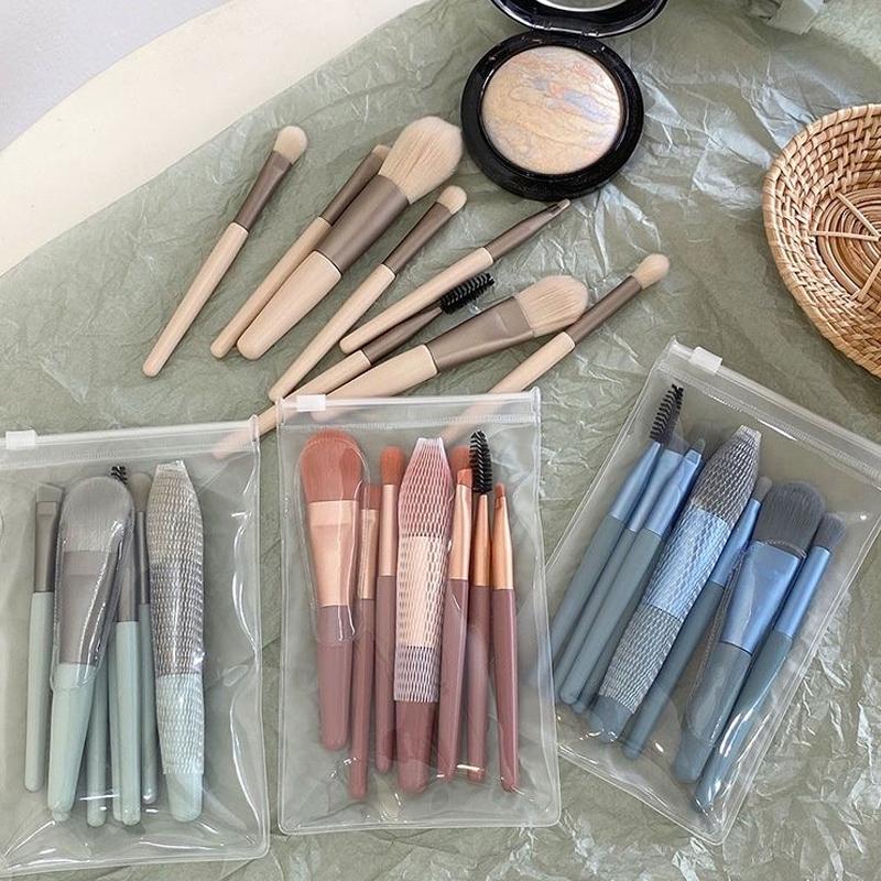 8-teiliges Mini-Reise-Make-up-Pinsel-Set, tragbar, für Lidschatten, Foundation, Pulver, Wimpern, Lippen, Concealer, Rouge, Make-up-Pinsel-Set