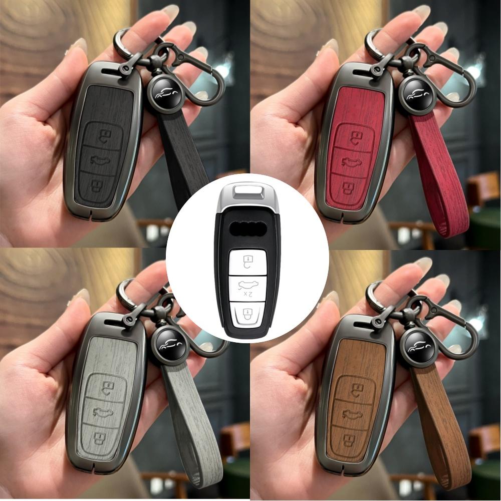 Kovové pouzdro na klíč od auta Obal Shell Fob pro A3 A4 B9 A6 A7 4K A8 E-tron Q5 Q8 C8 D5 SQ8 Příslušenství Taška na ochranu klíče