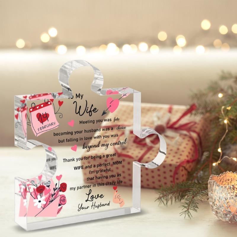 2D Flat Valentine'S Day Acrylic Plaque - Romantic Love Message Decor for Home & Office, Ideal for Birthday, Anniversary, New Year Gifts,