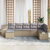 VidaXL Ensemble de canapés de jardin 7 pièces avec coussins en poly rotin beige 3347150