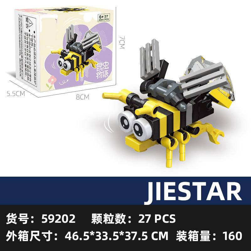 Sada figurek hmyzu a zvířat Mini stavebnice Hračka k sestavení 3D konstruktor Mikro kostičky Hračka pro děti Chlapce 9 až 12 let Dárek