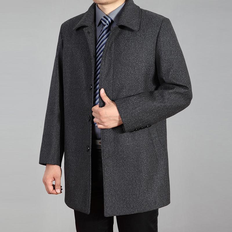 Men Wool Coat Autumn Winter Wool Overcoat Woolen Jacket Male Pea Coat Plus Size 7XL