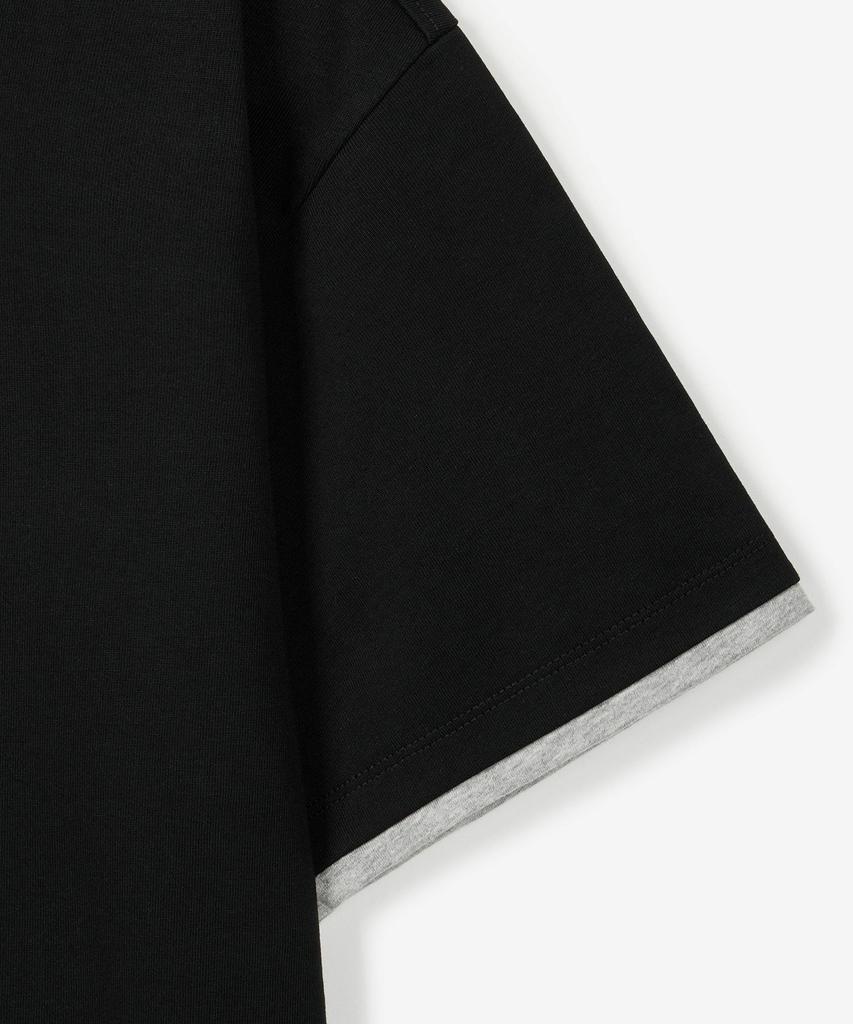 Tienjiti Layered Roll-Up Cropped T-Shirt (Black) Tnts6E217Bk