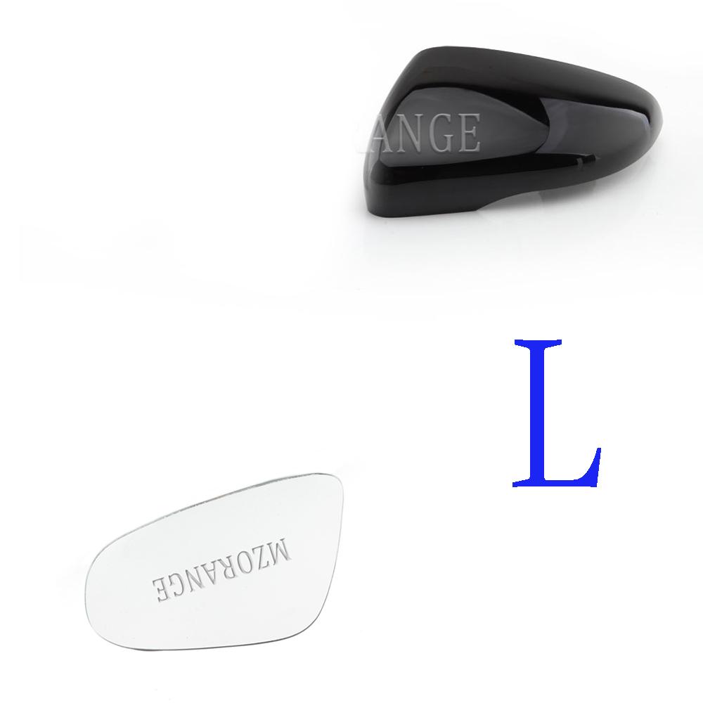Heated Side Mirror Glass Rear View Mirror Cover Cap for VW Golf 6 MK6 2009-2013 Bright Black Door Wing Mirror Housing Cover