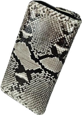 Echte Python-Langbörse für Damen und Herren, aus einem einzigen Stück echtem Leder gefertigt. Verfügt über einen Rundum-Reißverschluss, ein Münzfach und Kartenfächer.