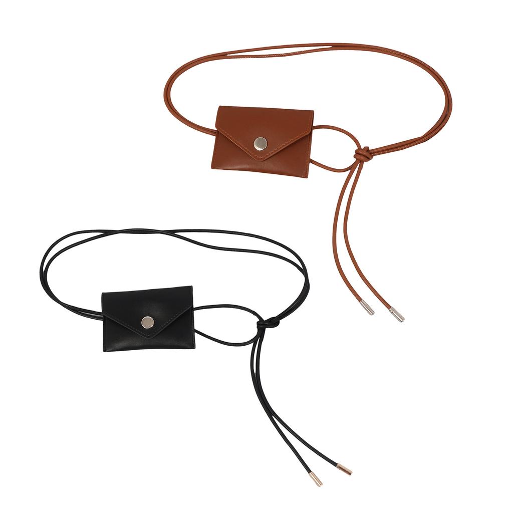 Knotted Adjustable Waist Belt Bag Women PU Leather Envelope Purse Fanny Pack Belt Practical Fashion Waist Accessory