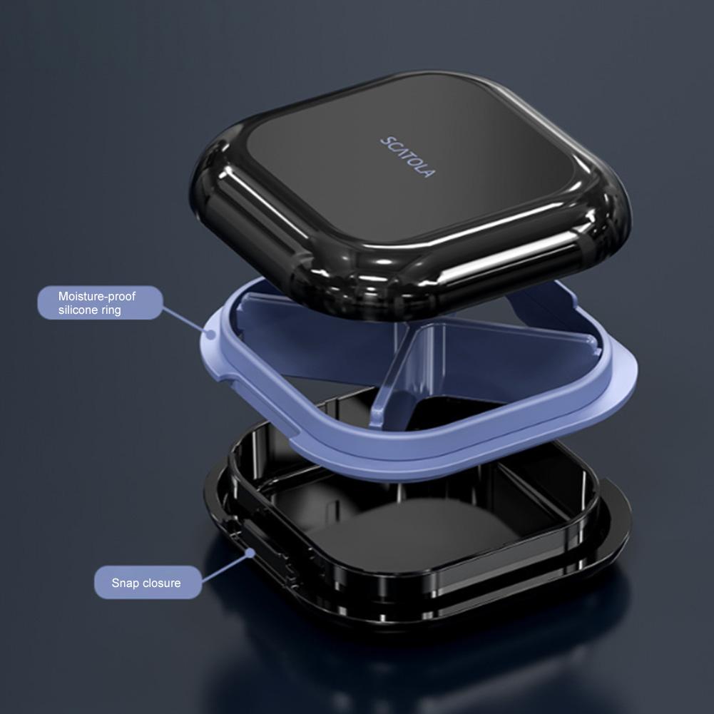 4 Grid Pill Case Pill Container Moisture-proof Pill Storage Box Multi-Function Small Pill Organizer for Outdoor Travel