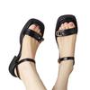 Summer fashion high-value soft leather sandals women's 2025 summer new flat bottom non-slip versatile retro word with sandals