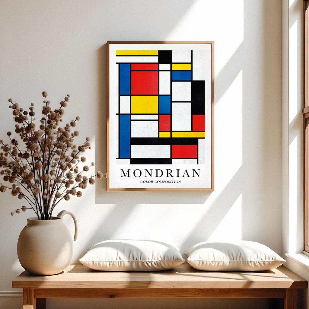 Poster Mondrian Color Composition