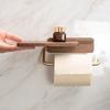 1 Pc Stainless Steel Black Walnut Tissue Holder Wall Mounted Tissue Holder Punching Installation Toilet Bathroom Accessories