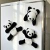 Cute Soft Plush Panda Fridge Magnet Durable Fabric Whiteboard & Refrigerator Decor Perfect For Gifting Organizing Home Decor