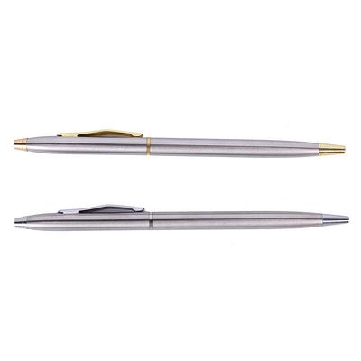 1Pc Metal Ballpoint Pen Stationery Stainless Steel Rod Rotating Pen Ballpen