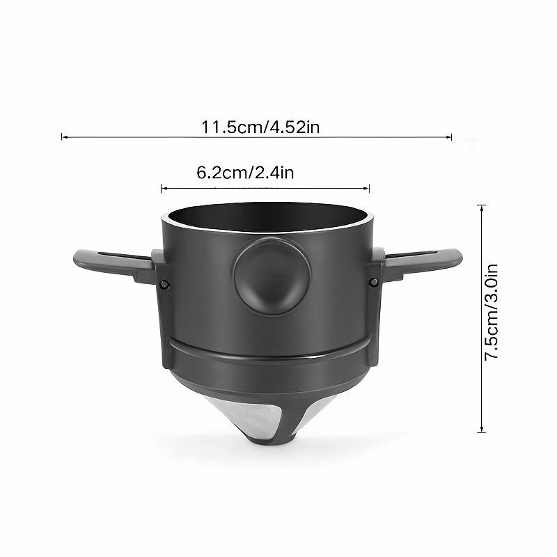 1PC Reusable Gifts Ear Hook Easy Pour Design Coffee Filter Portable With Foldable Dripper Office Stainless Steel Home