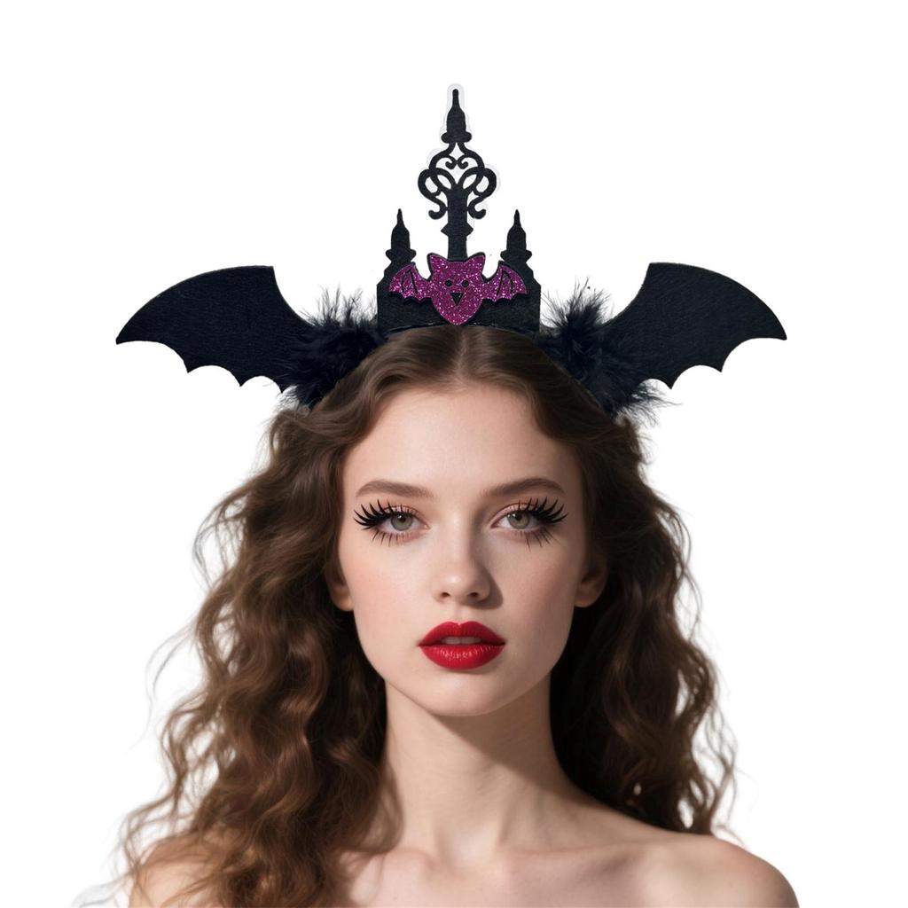 Unique Bat Themed Headband Comfortable Wear Costume Hair Decoration For Children Teens Halloween Carnival Celebrations
