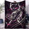Pokemon Ash Neon Fire Effect Flannel Blanket Hot Anime Soft Warm Plush Throw for Sofa Bed Couch Cover Camping Travel Fans Gift
