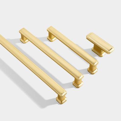 Zinc Alloy Cabinet Door Pulls Copper Finish Black Color Cabinet Handles Gold Finish Nordic Style Closet Handle Home Hardware