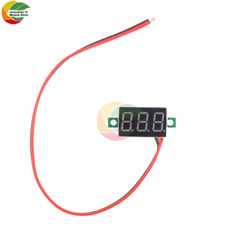 DC 12V 0.36 Inch 2 Wire Red Blue White Green Mini Digital LED Display Voltmeter Panel Voltage Meter 3-Digit Adjustment Voltmeter