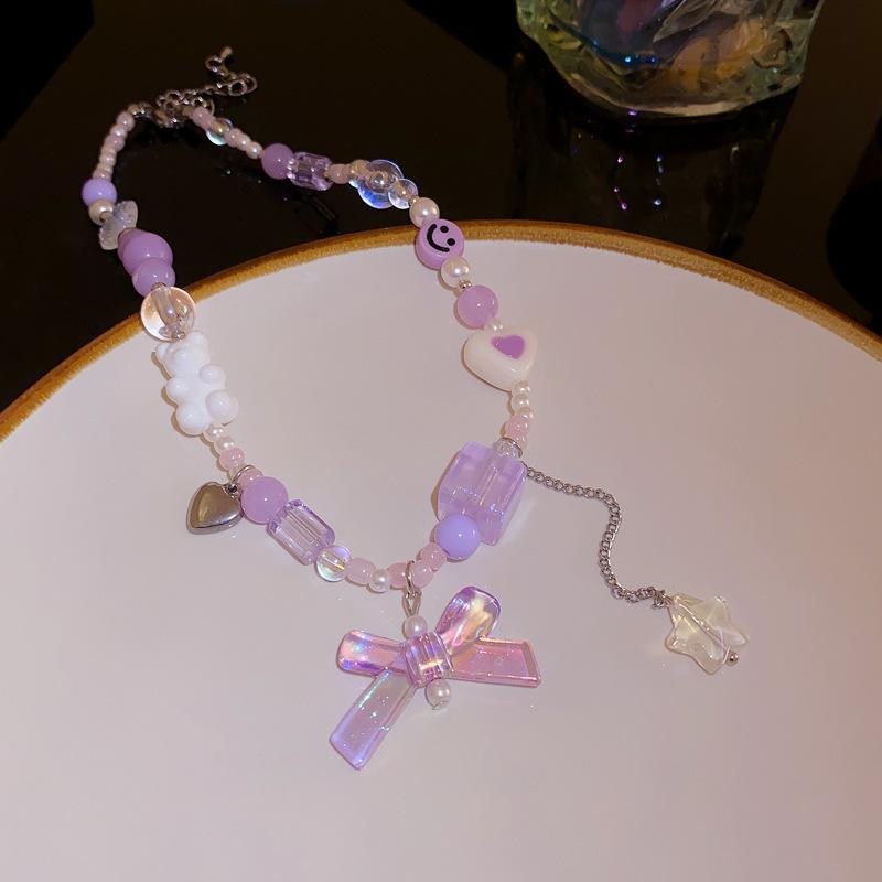 Acrylic bear bow love smiley face bracelet light luxury high sense fashion versatile bracelet temperament jewelry women