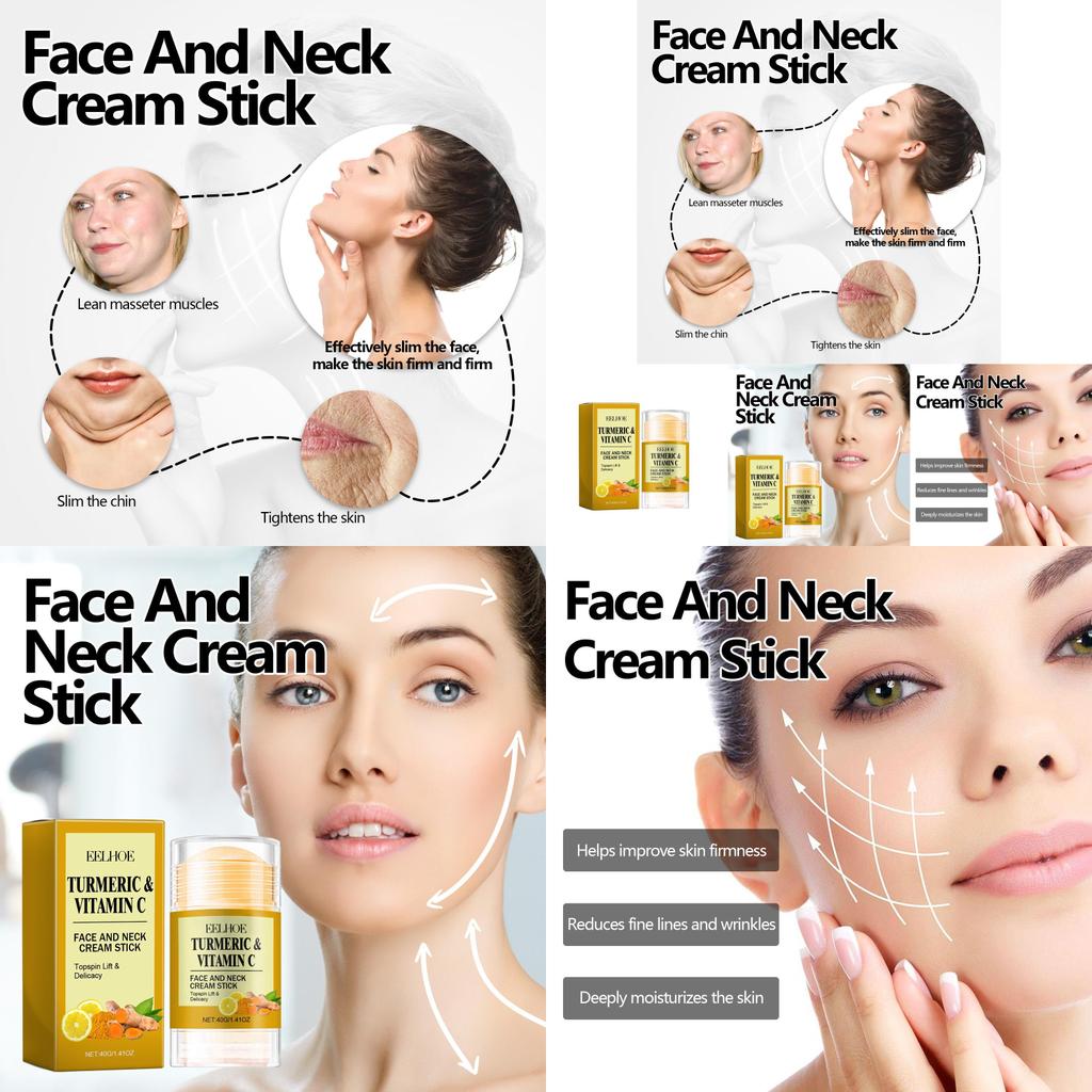 Eelhoe Turmeric Facial And Neck Cream Stick For Firming Hydration And Wrinkle Reduction