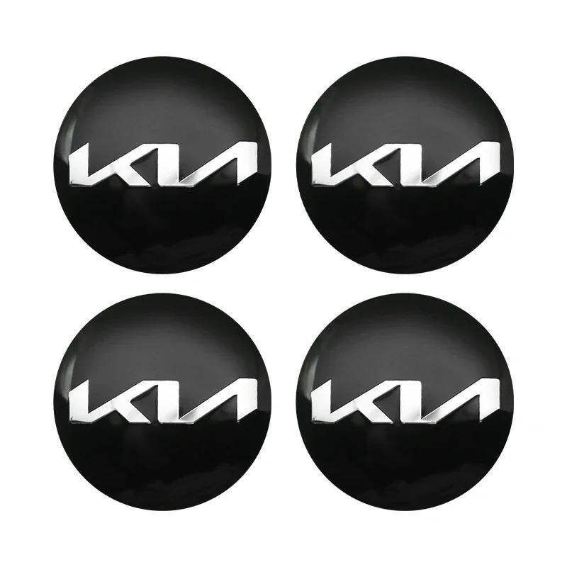 4 szt. Naklejki na środkowe kapsle kół samochodowych 56mm Akcesoria do piast dla KIA EV6 Sorento Niro Stinger Ceed Carnival K5 K9 Soul Carens