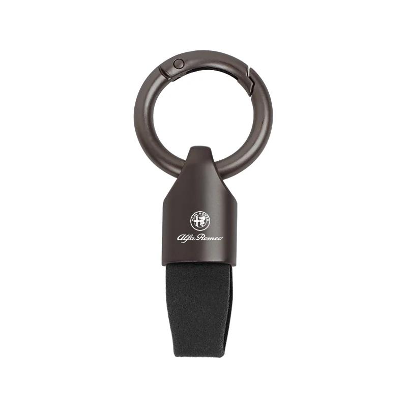 Car Stickers For Alfa Romeo Metal/Leather Car Logo Key Chain Keyring Auto Interiors Accessories For Alfa Romeo 4C 159 166 Spider