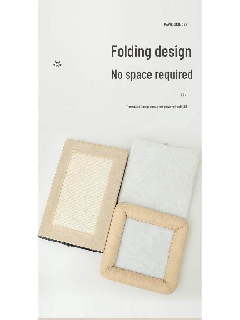 Large Foldable Cat House: Wear-Resistant, Double-Layered Pet Nest with Scratch Board, Suitable for All Seasons