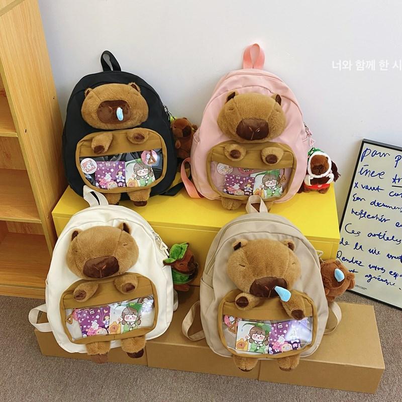Ins Creative Cute Kapibara Doll Pain Bag Cartoon Capybara Backpack Bag Girl Student Bag