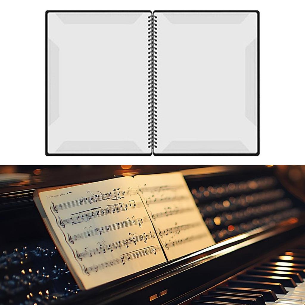 A4 Music Folder, Clear Sheet Binder for Piano, Portable Writable Binder, PP Material