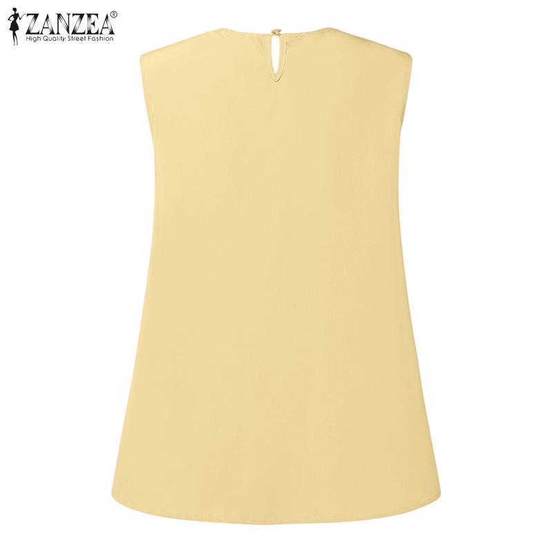 ZANZEA Women Casual Embroidery Lace Patchwork Summer Sleeveless Tank Tops