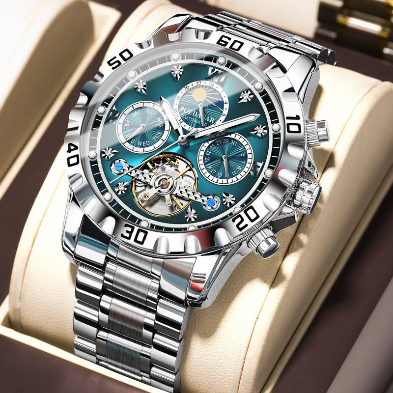 Top Brand Mechanical Watch Men's Waterproof Multifunctional Mechanical Watch Luminous Wrist Watch