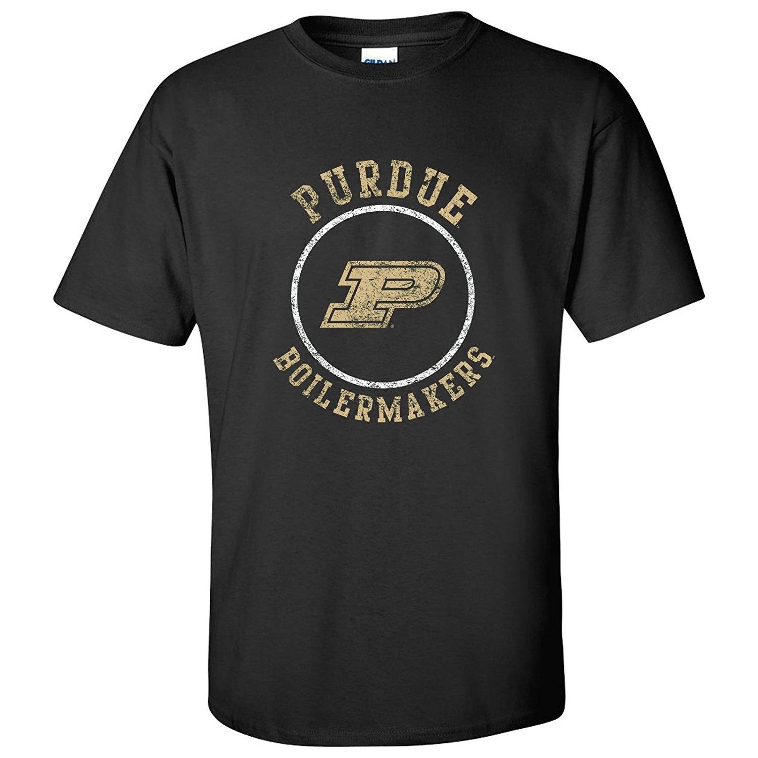 Purdue University Distressed Circle Logo Licensed T-Shirt L