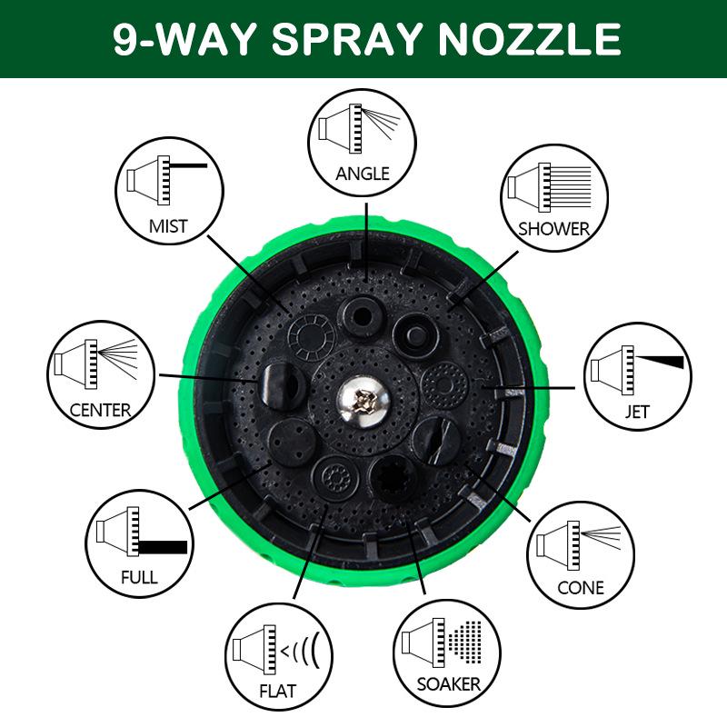 Gedeng 3x Telescopic High-Pressure Garden and Car Wash Water Hose Set with Spray Gun
