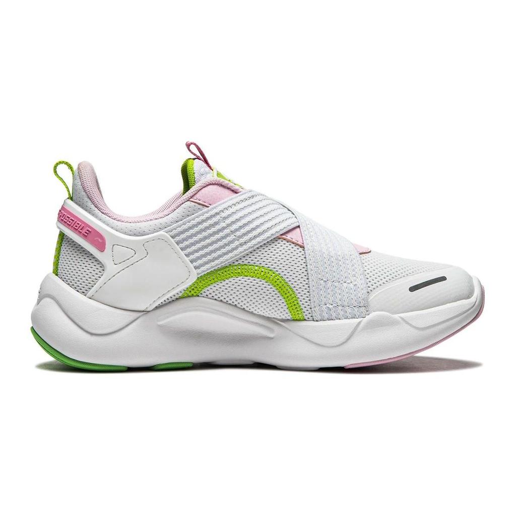 Li Ning Kids Sports Trend Shock Absorption Rebound Breathable Low Top Casual Shoes Unisex Casual Shoes White Pink YKCU128-2