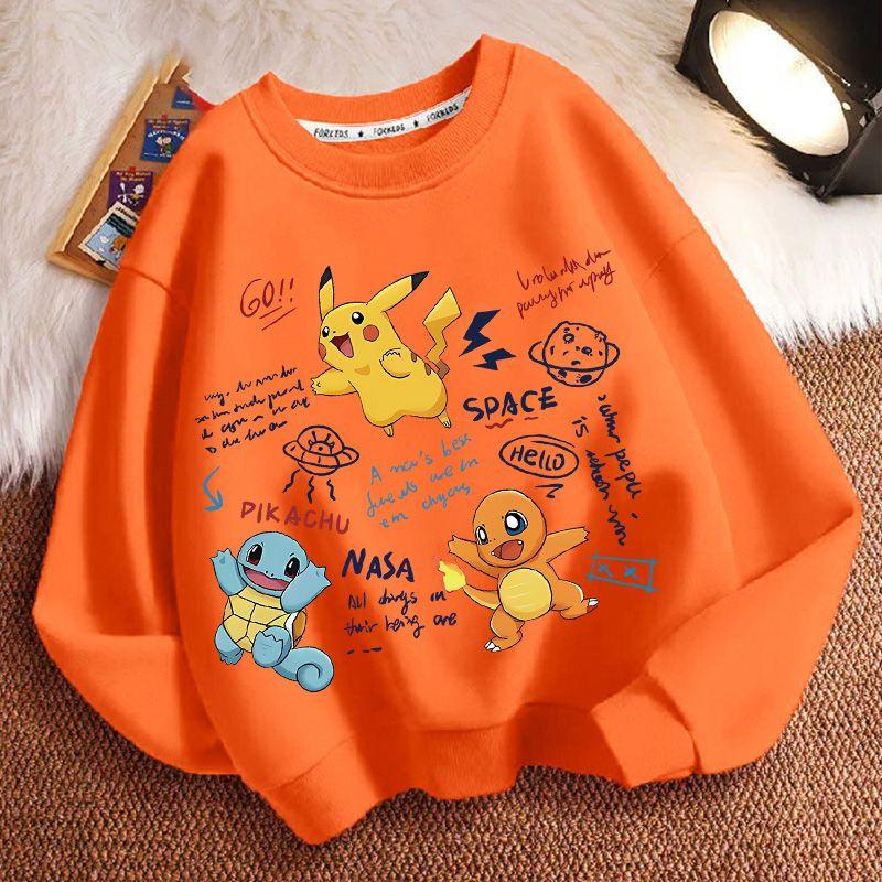 Children's Fashionable Pikachu Sweatshirts, Spring and Autumn Boys' and Girls' Casual Sweatshirts