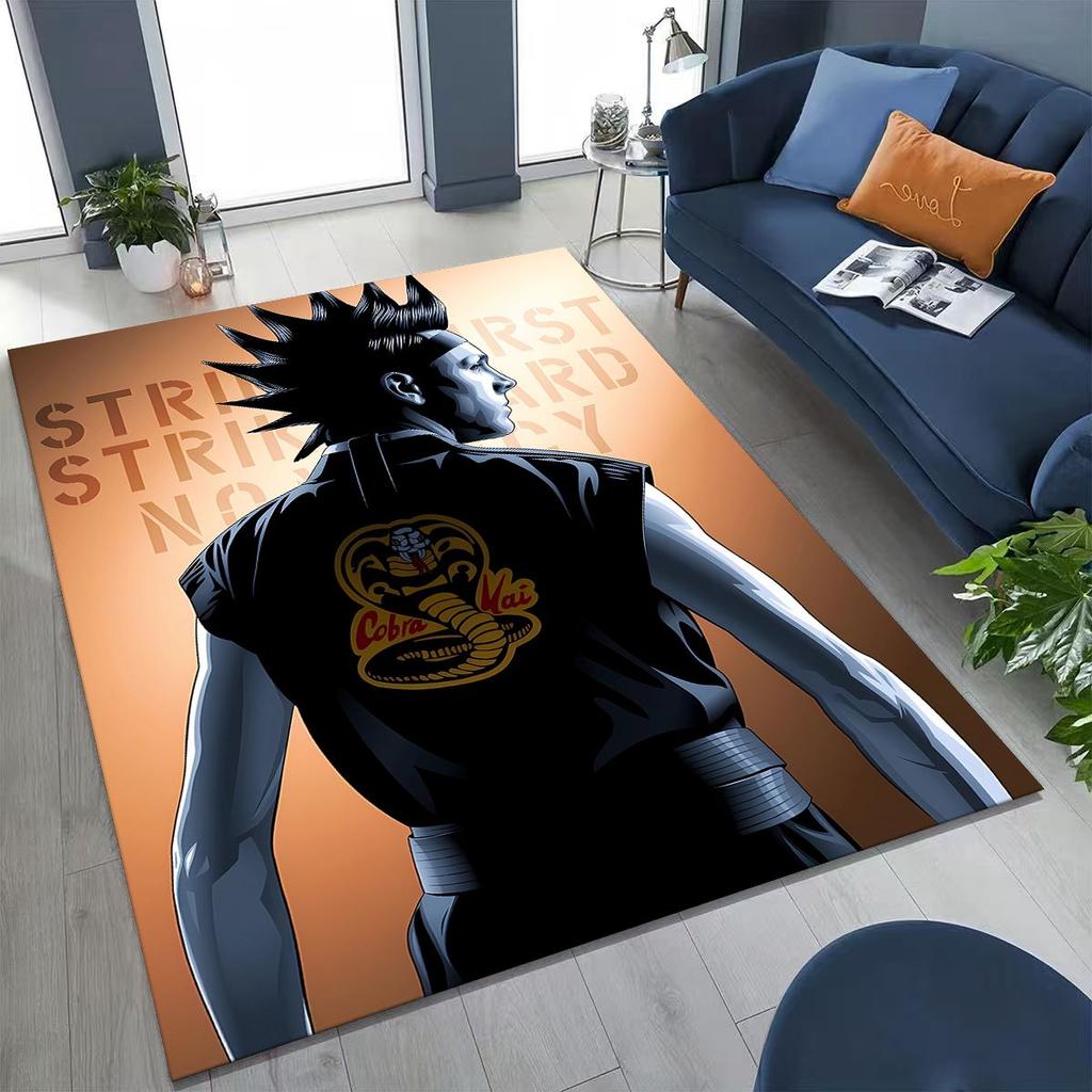 3D Cobra Kai Karate Daniel LaRusso Johnny Art Rug for Bedroom Living Room Sofa Home Doormat Decor, Large Kids Non-slip Floor Mat