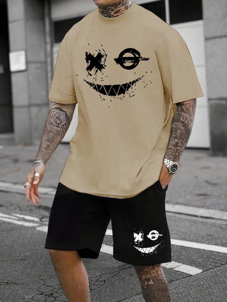 Hawaiian Style 3D Printed Men's T-shirt And Shorts Set Summer Everyday Men's Short Sleeves Outdoor Beach Men's Casual Shorts