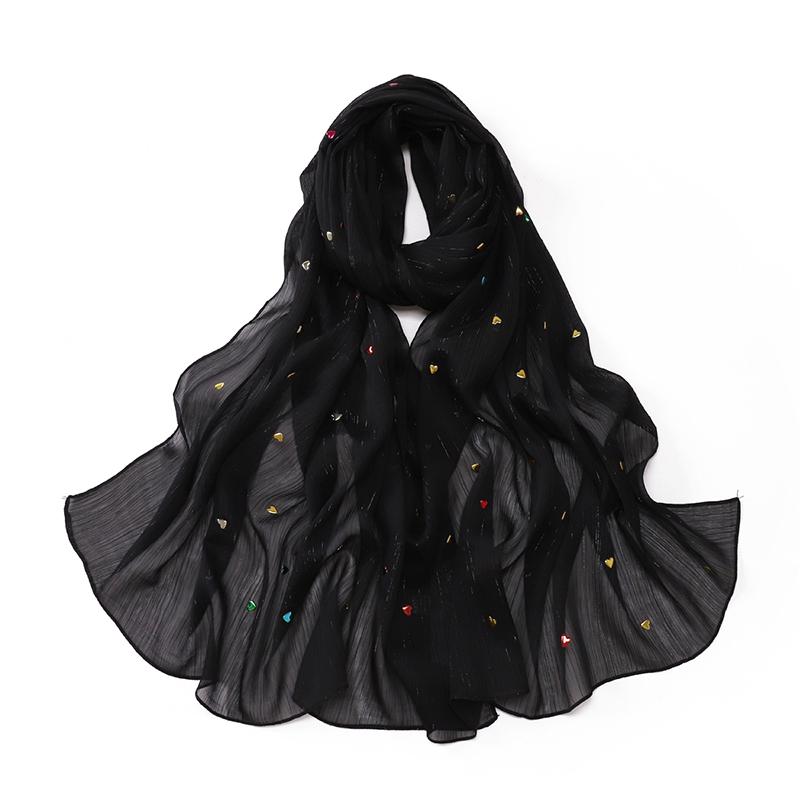 Plain Rhinestone Crystal Bubble Chiffon Hijab Shawls Long Bling Bling Wrap Ramadan Muslim Hijab Bufandas Women Islamic Turban