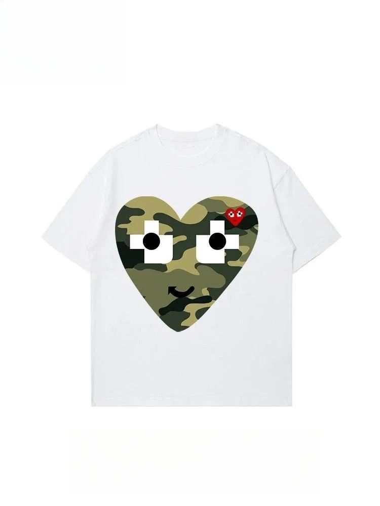 Camiseta De Manga Curta Para Homens E Mulheres Amor Puro Algodão De Manga Curta Moda Solta Camiseta Camisa De Compressão