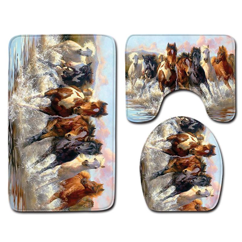 Animal Tree Print Bathroom Decorative Carpet Non-Slip Floor Mat Door Mat