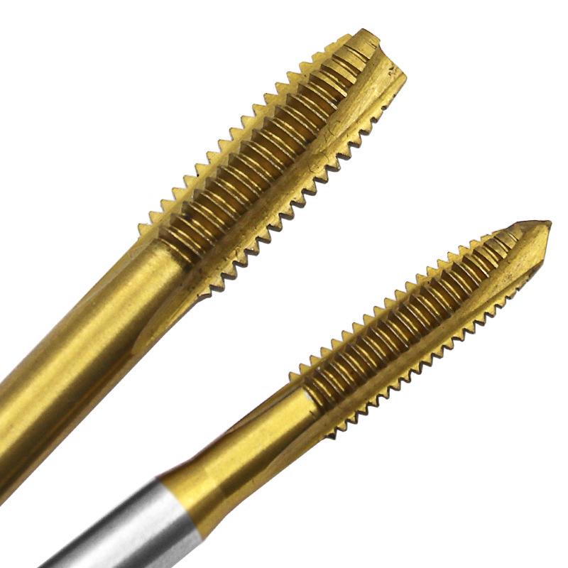 Titanium-Plated Straight Flute Tap Set M3-M8 High-Speed Steel Threading for Internal Threads