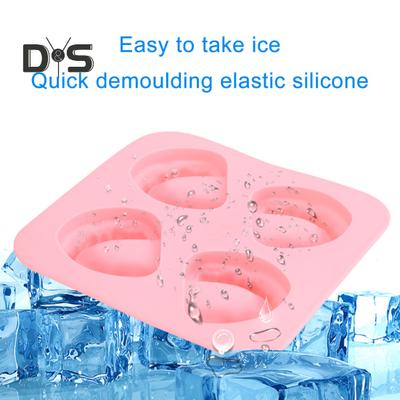 Stampo per ghiaccio in silicone Regalo divertente fai da te Rosa 4 fori a forma di dente Vassoio per la produzione di ghiaccio Forniture da cucina