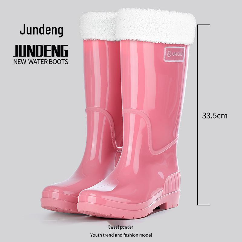 Женские 42 см Очень Высокие Нескользящие Утолщенные Водонепроницаемые Резиновые Сапоги для Путешествий, Уборки Столовой и Модной Носки